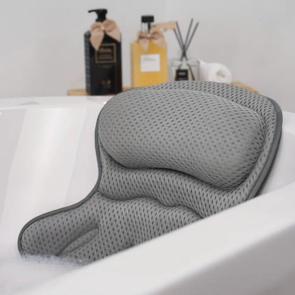 Bath Pillow Ergonomic Neck Support & Non-Slip Suction Cups