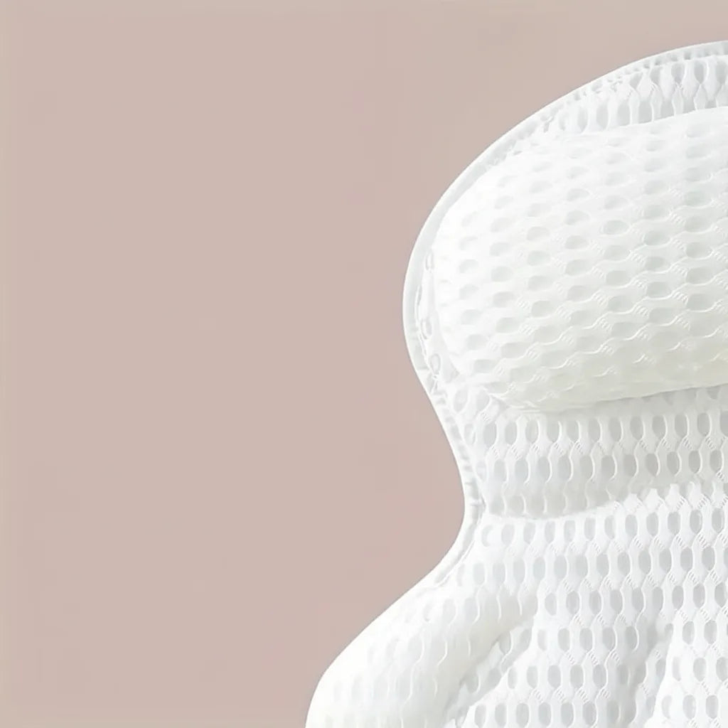 Bath Pillow Ergonomic Neck Support & Non-Slip Suction Cups
