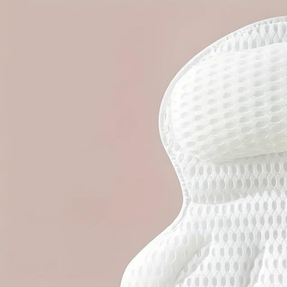 Bath Pillow Ergonomic Neck Support & Non-Slip Suction Cups