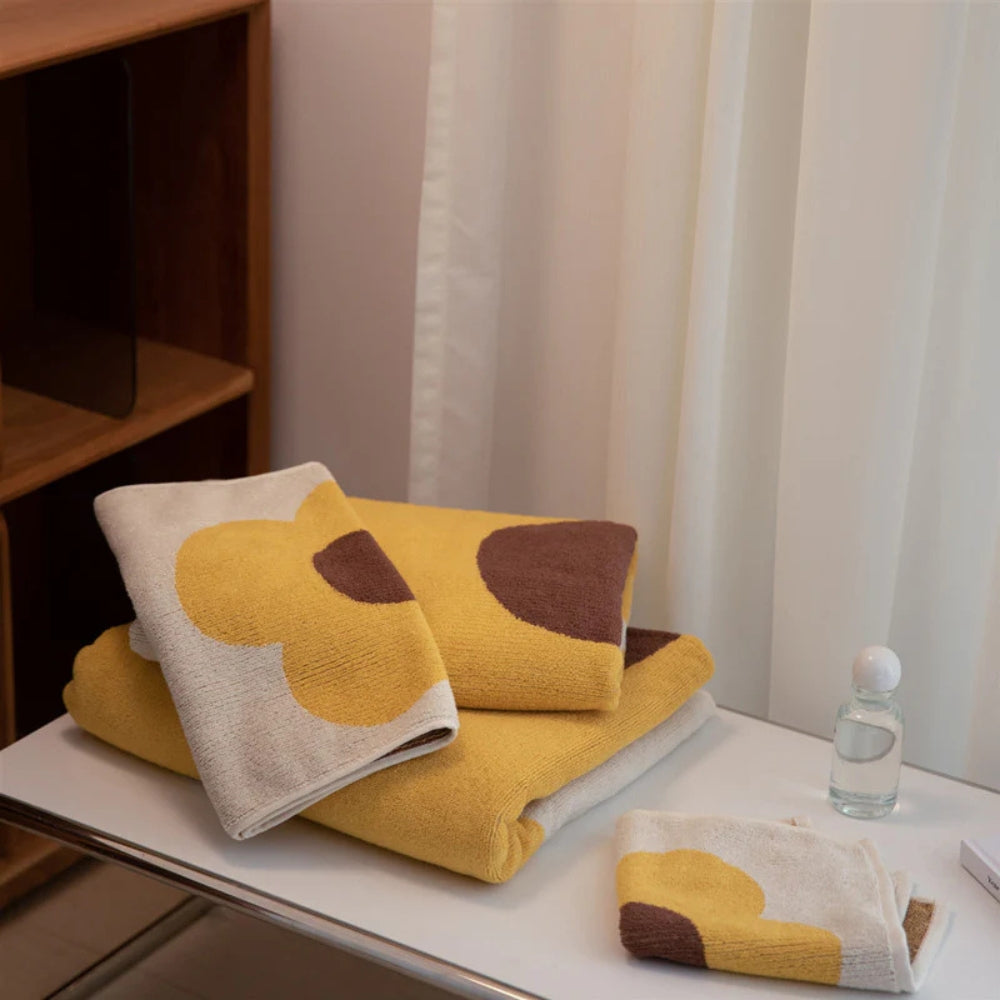 Bath Towel Cotton Floral Quick-Drying & Machine Washable
