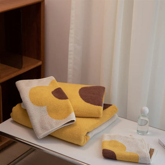 Bath Towel Cotton Floral Quick-Drying & Machine Washable