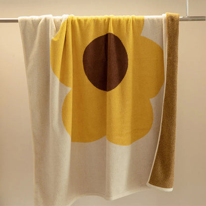 Bath Towel Cotton Floral Quick-Drying & Machine Washable