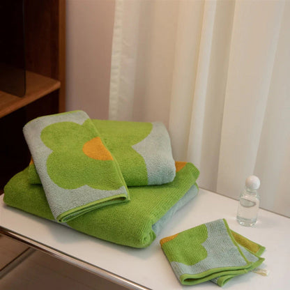 Bath Towel Cotton Floral Quick-Drying & Machine Washable
