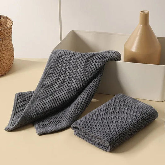 Bath Towel Set Waffle Texture & Ultra-Absorbent Cotton Blend