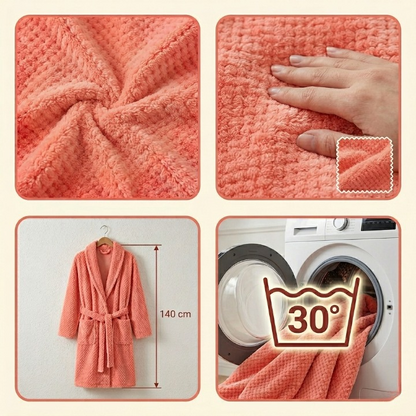 Bathrobe Floor-Length Breathable Fleece Tie Belt