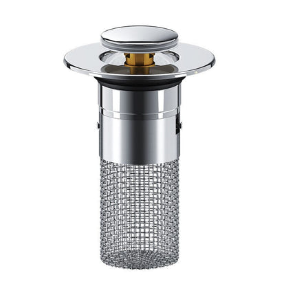 Bathroom Drain Strainer Pop-Up Filter & Plug Stainless Steel