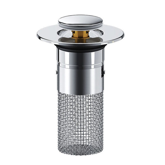 Bathroom Drain Strainer Pop-Up Filter & Plug Stainless Steel
