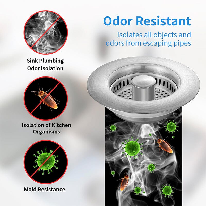 Bathroom Drain Strainer Pop-Up Filter & Plug Stainless Steel