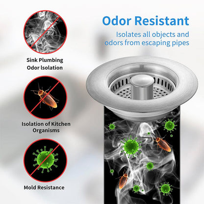 Bathroom Drain Strainer Pop-Up Filter & Plug Stainless Steel
