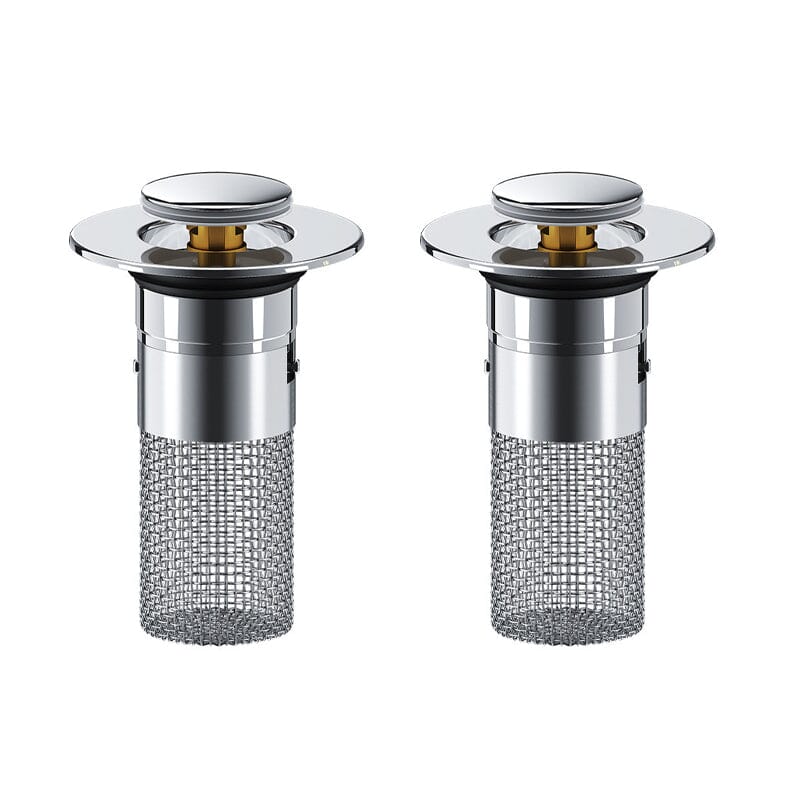 Bathroom Drain Strainer Pop-Up Filter & Plug Stainless Steel