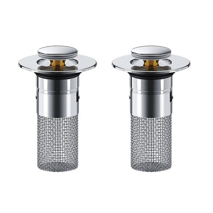 Bathroom Drain Strainer Pop-Up Filter & Plug Stainless Steel