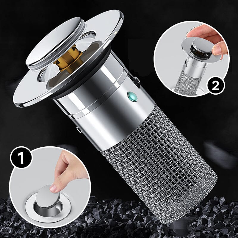 Bathroom Drain Strainer Pop-Up Filter & Plug Stainless Steel