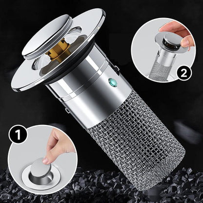 Bathroom Drain Strainer Pop-Up Filter & Plug Stainless Steel
