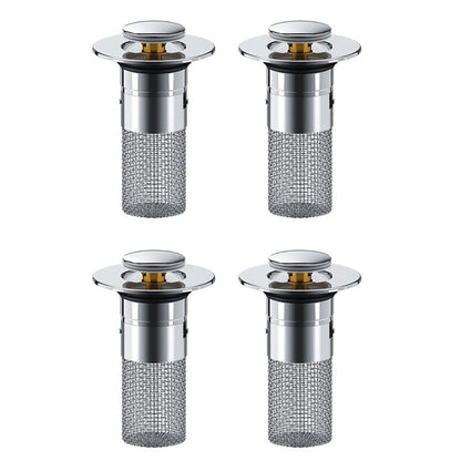 Bathroom Drain Strainer Pop-Up Filter & Plug Stainless Steel