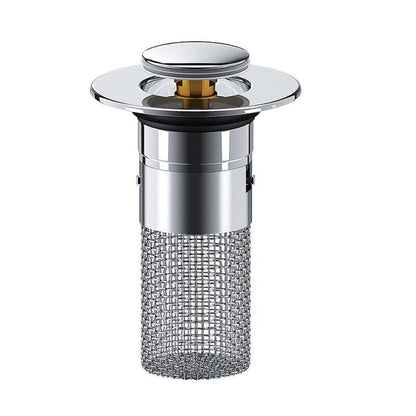 Bathroom Drain Strainer Pop-Up Filter & Plug Stainless Steel