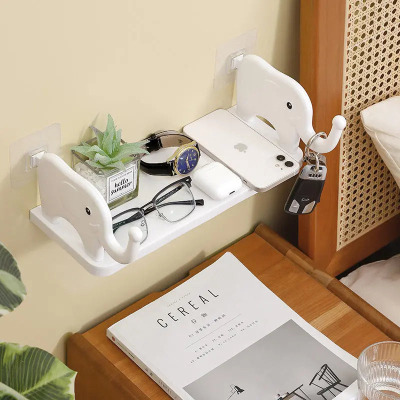 Bathroom Wall Shelf Elephant Design Suction Mount