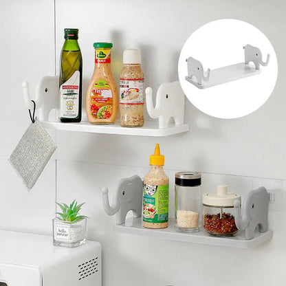 Bathroom Wall Shelf Elephant Design Suction Mount