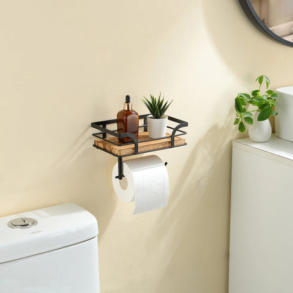 Bathroom Wall Shelf Wrought Iron With Toilet Paper Holder