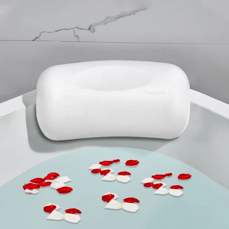 Bathtub Pillow Ergonomic Neck Support Water-Repellent Foam Suction Cups