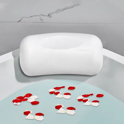 Bathtub Pillow Ergonomic Neck Support Water-Repellent Foam Suction Cups