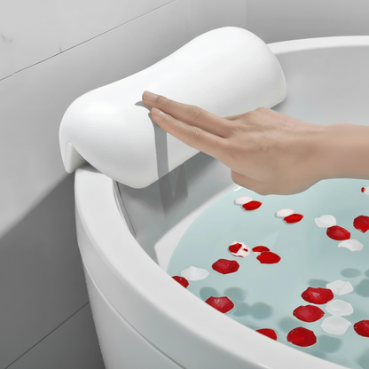 Bathtub Pillow Ergonomic Neck Support Water-Repellent Foam Suction Cups