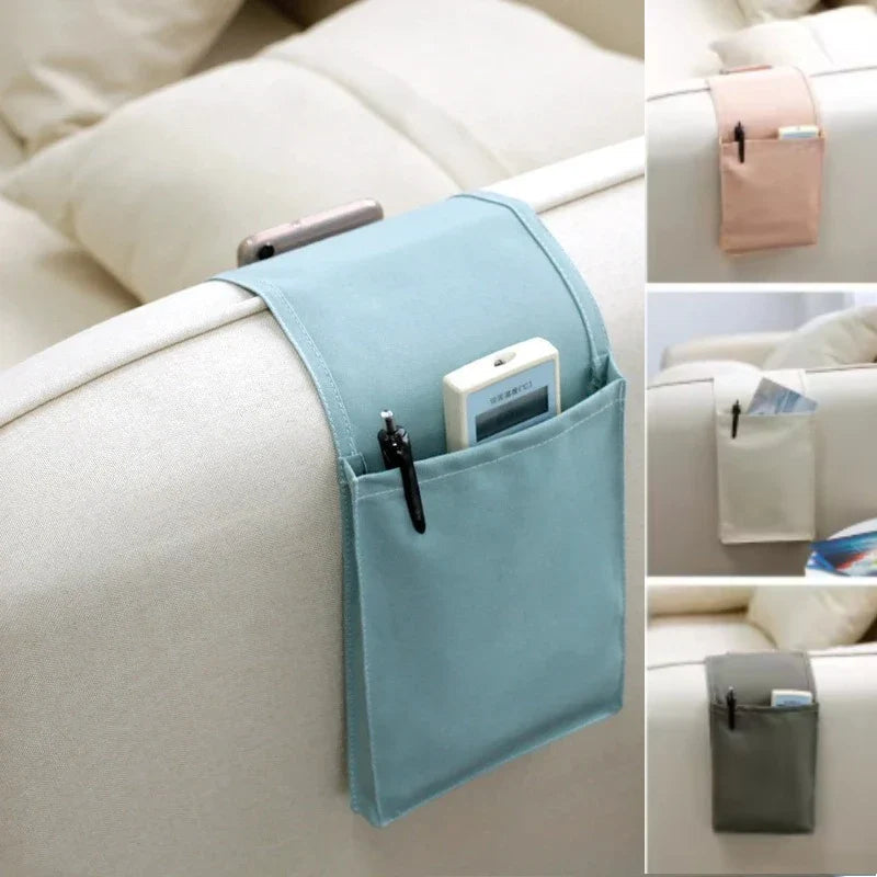 Bed Organizer Cotton-Linen Multiple Pockets No-Slip Attachment