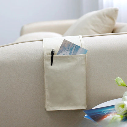 Bed Organizer Cotton-Linen Multiple Pockets No-Slip Attachment