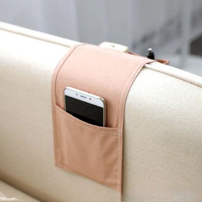 Bed Organizer Cotton-Linen Multiple Pockets No-Slip Attachment