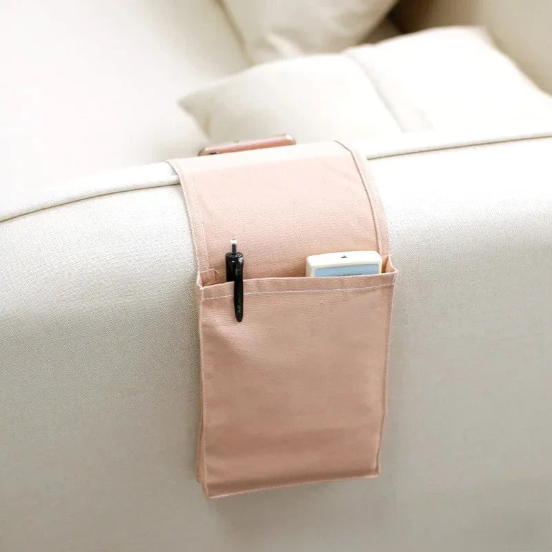 Bed Organizer Cotton-Linen Multiple Pockets No-Slip Attachment