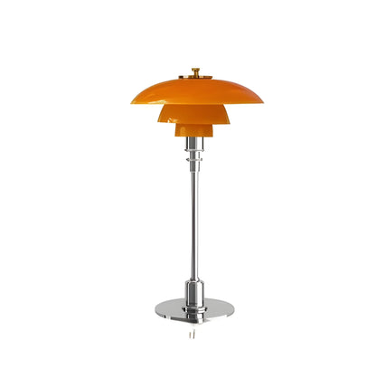 Bedside Table Lamp Dimmable LED Glass Shade Metal Base