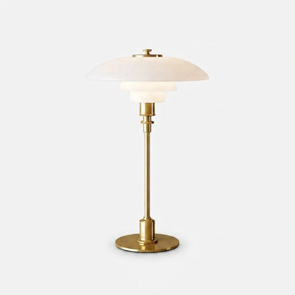 Bedside Table Lamp Dimmable LED Glass Shade Metal Base