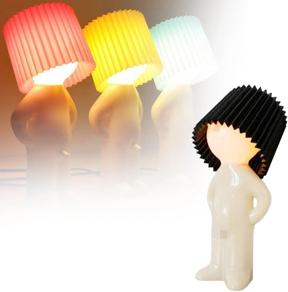 Bedside Table Lamp Ribbed Shade Energy-Efficient LED