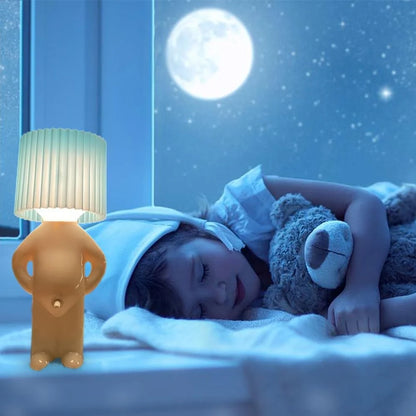 Bedside Table Lamp Ribbed Shade Energy-Efficient LED