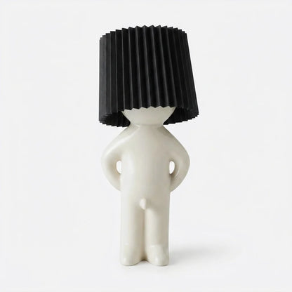 Bedside Table Lamp Ribbed Shade Energy-Efficient LED