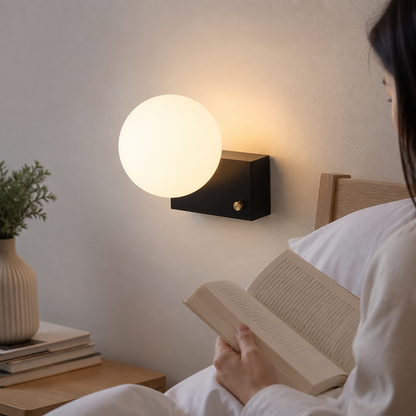 Bedside Wall Light Spherical & Minimalist Dimmable