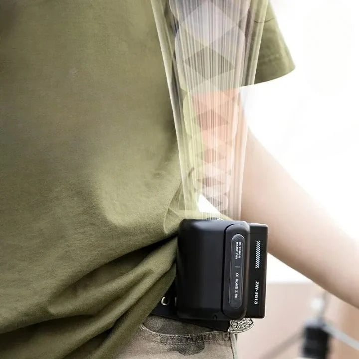 Belt Clip Fan Hands-Free Quiet 8-Hour Battery