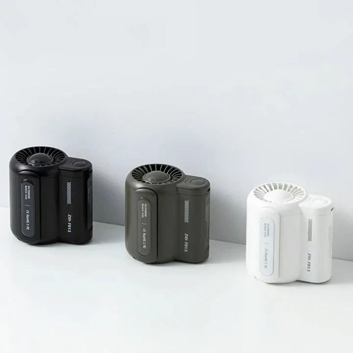 Belt Clip Fan Hands-Free Quiet 8-Hour Battery