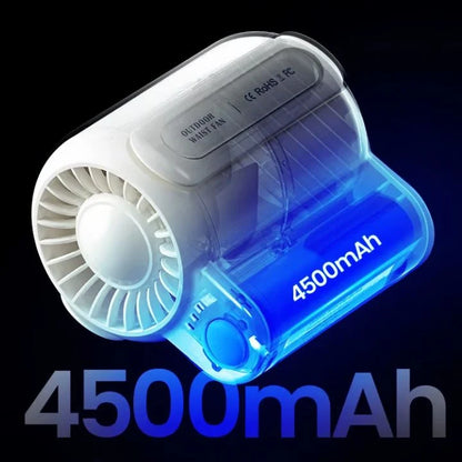 Belt Clip Fan Hands-Free Quiet 8-Hour Battery