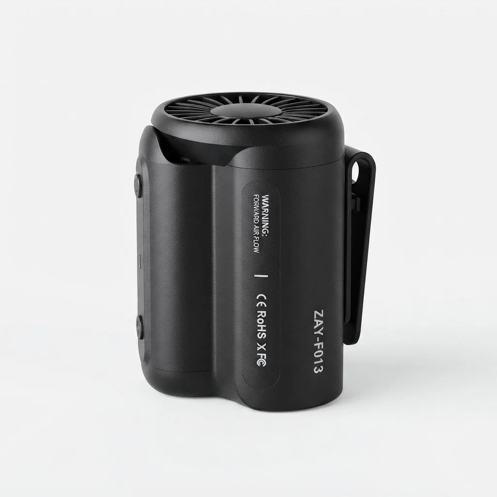 Belt Clip Fan Hands-Free Quiet 8-Hour Battery