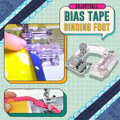 Bias Tape Presser Foot Adjustable 0.20–0.79 Inch Transparent Body