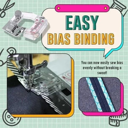 Bias Tape Presser Foot Adjustable 0.20–0.79 Inch Transparent Body