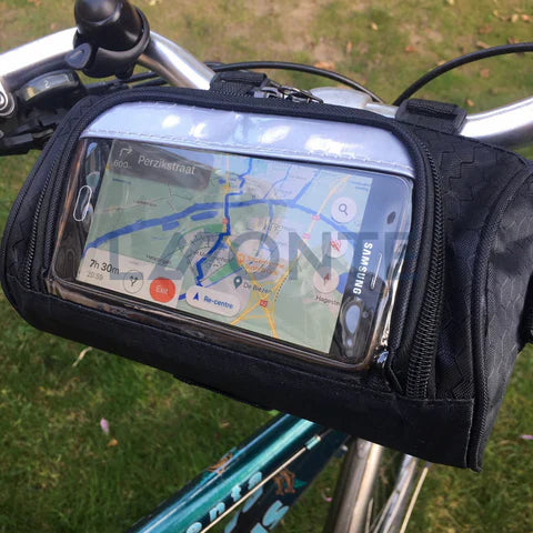 Bicycle Handlebar Bag Touchscreen Window Splash-Proof Universal Velcro