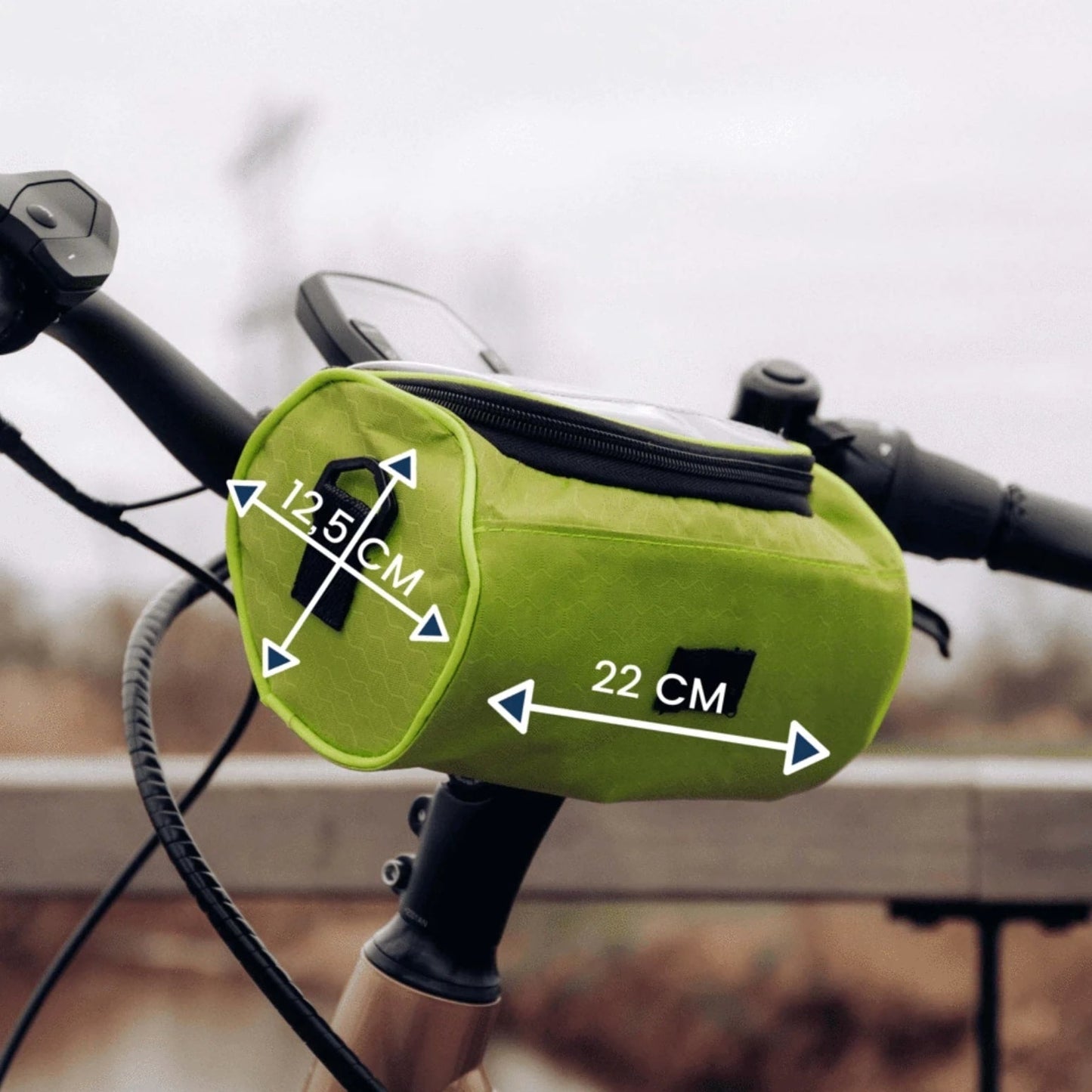 Bicycle Handlebar Bag Touchscreen Window Splash-Proof Universal Velcro