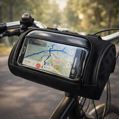 Bicycle Handlebar Bag Touchscreen Window & Water-Resistant Nylon
