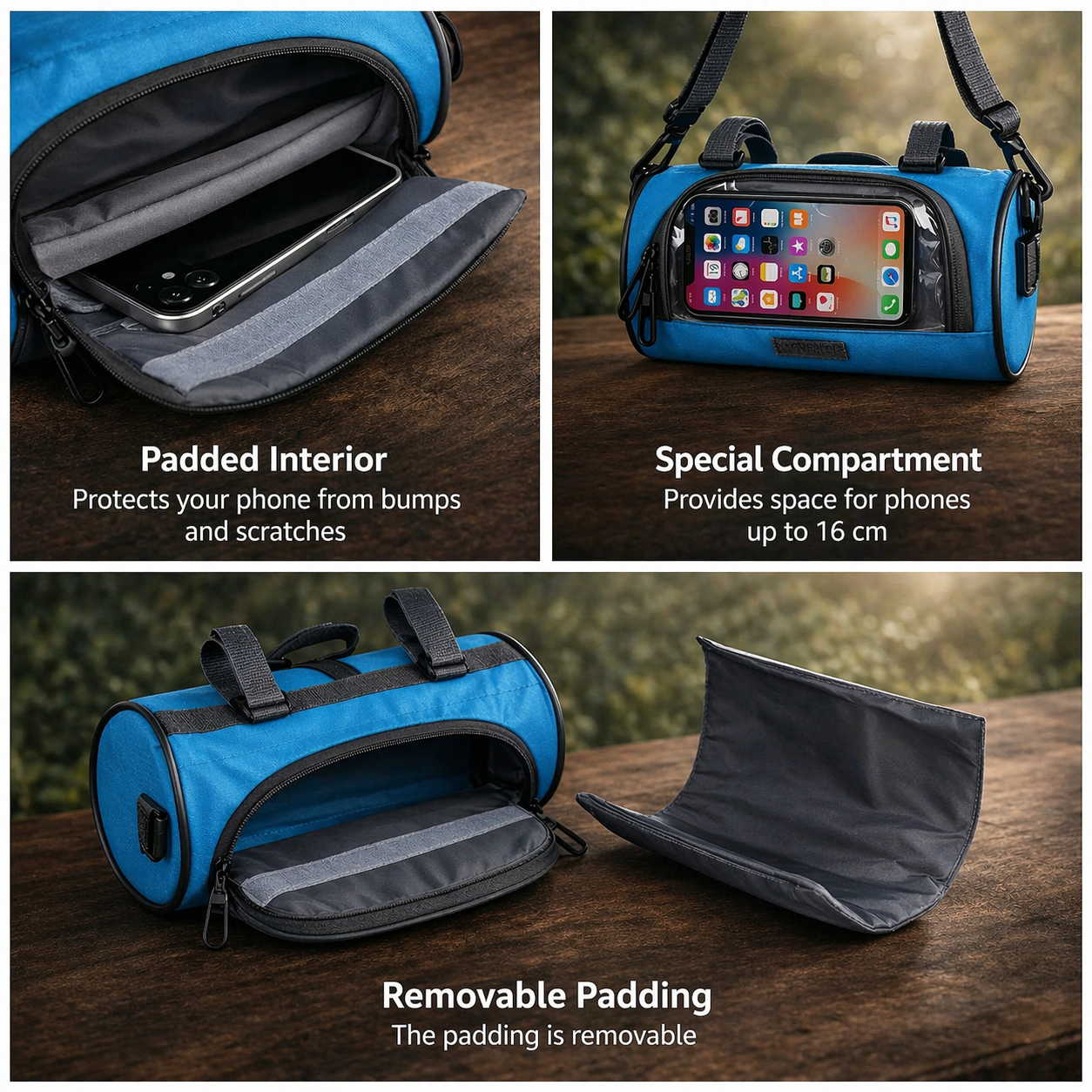 Bicycle Handlebar Bag Touchscreen Window & Water-Resistant Nylon