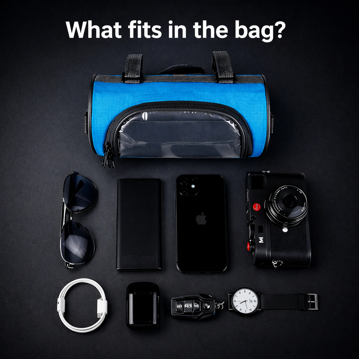 Bicycle Handlebar Bag Touchscreen Window & Water-Resistant Nylon