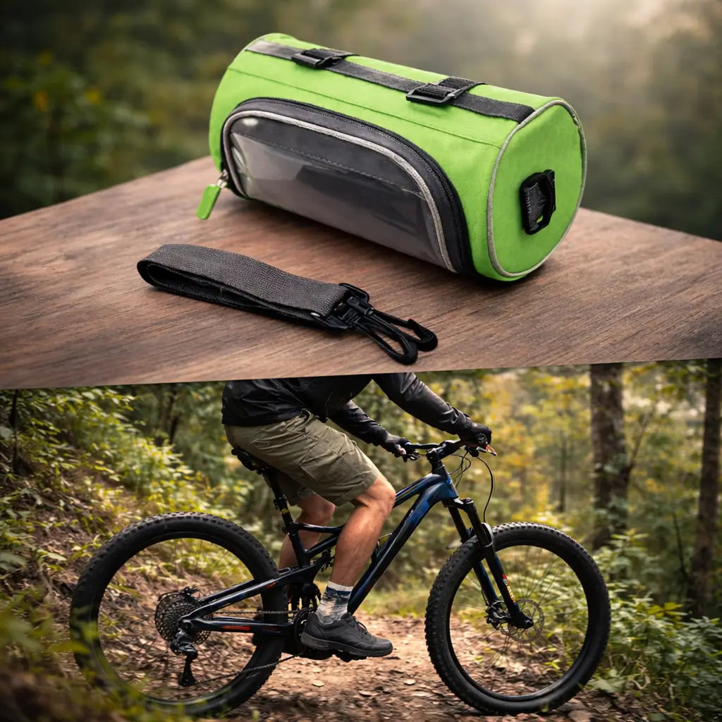 Bicycle Handlebar Bag Touchscreen Window & Water-Resistant Nylon