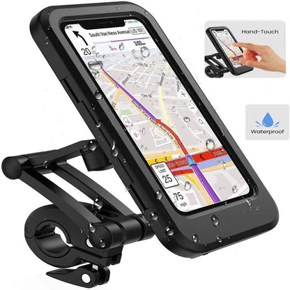 Bicycle Phone Mount Waterproof Touchscreen 360 Degree One-Hand Operation