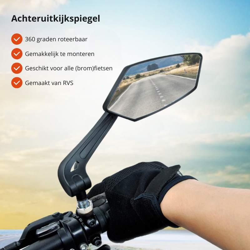 Bicycle Rearview Mirror 360° Adjustable Universal Clamp