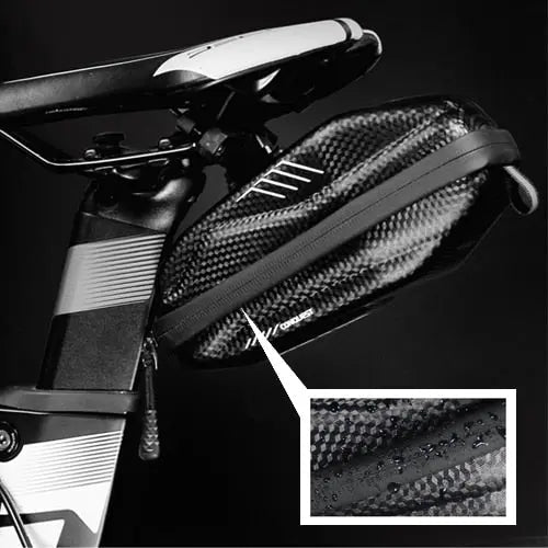 Bicycle Saddle Bag Quick-Release Mount Waterproof Hard Shell